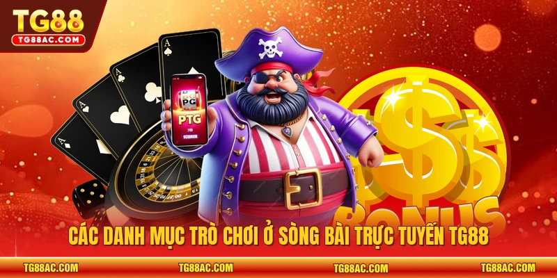 Các danh mục trò chơi ở sòng bài trực tuyến TG88